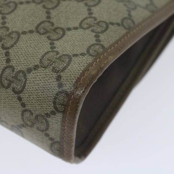 GUCCI GG Supreme Web Sherry Line Clutch Bag PVC Beige 89 01 030 Auth 65174 - Picture 15 of 16